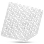 DOPROP Square Shower Mat Non Slip Anti Mould for Inside Shower 53x53cm PVC Bath Mats for Inside Shower Walk In Shower Tray with Suction Cups Drain Holes Machine Washable Safety Bathroom Mat,CLEAR