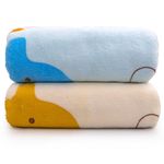 Uber World Microfiber Bath Towel for Kids |Women Bath Towel|Towels for Bath|Towel for Girls |Women Microfiber Bath Towels | Ideal for Bath, Travel, Gym, Beach, and Yoga | Carter | CyanYellow (2)