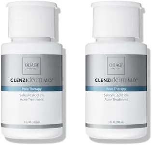 Obagi CLENZIderm M.D. Pore Therapy Exfoliating BHA Toner - Unclogs Pores with 2% Salicylic Acid Acne Treatment – Two Pack, 2 * 5 oz