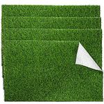 Fasmov 4 Pack Artificial Grass Guinea Pig Pee Pads, 15.7 × 23.6 Inch Fake Grass Rug Rabbit Grass Mat Dog Grass Pee Pads Artificial Turf Pet Grass Mat, Reusable Puppy Training Turf Mat