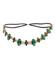 Yellow Chimes Head Chain For Women Dark Green Crystal Beaded Headbands For Women and Girls