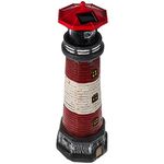 DOITOOL Solar Powered Lighthouse Resin Garden Light Landscape Lighthouse Statue Outdoor Tower Lamps for Pathway Lawn Yard Patio Red