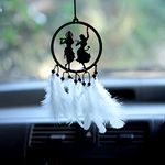 MH VILLA Dream Catchers for Car,Decorative Car Hanging Ornament,Home,Window & Garden for Positive Vibes Mirror Decor Hand Made Gift,Wind Chimes,Room Feathers with - DN-13-1pcs