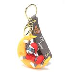 Daiyamondo Perfect Cute Panda | Anime | Silicon 3d Rubber keychain Suitable for Bag Charms | keychain for bike | key rings for car | gifts for girls (Red Tom On Moon)