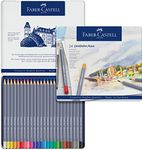 Faber-Castell Creative Studio Goldfaber Aqua Watercolour Pencil, Multicoloured (Multicoloured) Tin Of 24 Pencils, For Art, Craft, Drawing, Sketching, Home, School, University, Colouring