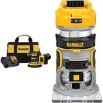 DEWALT 20V MAX Random Orbital Sander Kit (DCW210P1) with DEWALT 20V Max XR Cordless Router, Brushless, Tool Only (DCW600B)