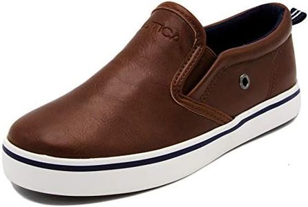 Nautica Kid's Slip-On Casual Shoe Athletic Sneaker Youth-Toddler Akeley Boy Girl Big Kid-Little Kid-Toddler-Akeley-Brown Smooth-Size 13