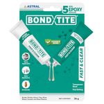 Fast & Clear Tube 36g | 5-Min Quick Setting | Transparent, Odourless, High-Strength Two-Component Adhesive for Glass, Marble, Tiles, Wood & DIY Repairs