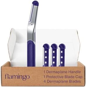 Flamingo Dermaplane Razor Kit, Facial Hair Remover for Women, Includes 1 Dermaplane Handle with Blade Cover and 4 Reflillable Razors