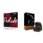 D'Addario Prelude 4/4 Scale Medium Tension Violin String Set + D'Addario Kaplan Premium Rosin with Case - Dark