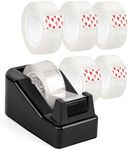 Desktop Tape Dispenser with Weighted Nonskid Base - Includes 12 Rolls of Transparent Tape (0.7 Inch x 1000 inches Each)
