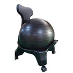 Balance Ball Chairs, Adults Office Exercise Ball Chair,Rolling Balance Posture Chair, Anti-Burst Yoga Ball, Base & Pump (Black)