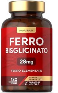 Ferro Integratore Forte 28 mg | 180 compresse vegane | Ferro bisglicinato | Supporto energetico | Gentle Iron Supplement | Horbaach