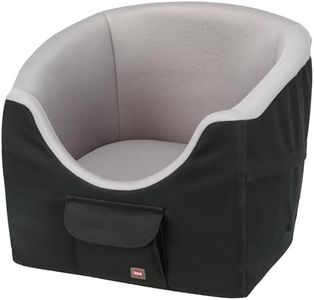 TRIXIE Hunde-Autositz und Reisebett - erhöhte Sitzposition - Fixierung durch Anschnallgurt - herausnehmbares Kissen - inklusive Kurzleine - mit Außentasche - 45 x 39 x 42 cm - bis 8 kg - 13176