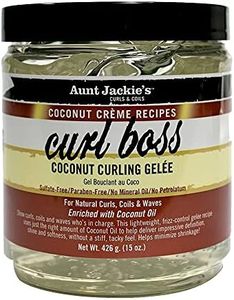 Aunt Jackie's Coconut Crème Recipes Curl Boss, Curling Gel, Curls without Weighing Hair Down, 15 Ounce Jar