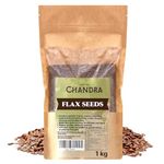 Chandra Whole Foods – Flax Seeds 1KG - Low-Carb High Fibre Flax Seeds for Breads, Pasta, Cereals & Smoothies - Gluten-Free Keto Flaxseed Milled, Rich in Protein, Vitamins & Omega 3