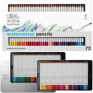 Winsor & Newton 2090007 Studio Collection Watercolor Pencil Set - 72 Vibrant Colours in a Metal Box, Shatterproof Soft Colour Release Painting Pencils for Adults and Artists