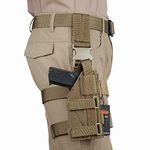 EXCELLENT ELITE SPANKER Tactical Nylon Drop Leg Platform Adjustable Pistol Holster Drop Leg Holster Molle Module Universal Bag for Left/Right Leg(Coyote Brown)