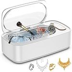 Ultrasonic Jewelry Cleaner, 47kHz Professional Ultrasonic Cleaner Machine with 400ML Stainless Steel Tank for Cleaning Eyeglass, Braces, Ring, Necklaces, Earrings, Makeup Brush, Glasses