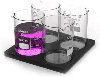 JOLABEAR 4 Pcs 1000ml Beaker 3.3 Borosilicate Glass Lab Beakers Griffin Low Form Beaker with Scale Graduation for Laboratory School Projects Science Themed Party Daily Use, EPE Foam Packaging