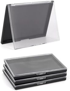 AJLTPA Magnetic Makeup Palette with Clear Top, 3Pack Empty Eyeshadow Pan Dispensing Storage Box with 60Pcs Adhesive Metal Stickers for DIY Cosmetics Lipstick Blush Powder, Palette - 5.7"x4.3"