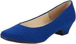 DREAM PAIRS Women's Mila Royal Blue Low Chunky Heel Pump Shoes Size 9.5 M US