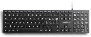 Perixx PERIBOARD-331 USB Backlit Keyboard - Full Size X-Scissor Keys - White Backlight - Black - Italian Layout