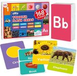 BenBen Flash Cards for Toddlers 1-3, Rip Proof & Waterproof, 84 Double-Sided Educational Flashcards, Alphabet, Number, Animal, Shape, Color, Objects Learning Cards for Kids Age 1 2 3 4