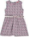 Amazon Brand - Jam & Honey Cotton Girls' Dresses & Jumpsuits Knee-Length Dress (JHAW20GDRS009-7_Multicolor 4_6 7 Years)