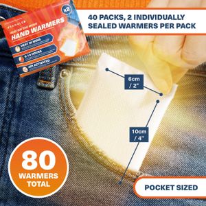 Bramble Hand Warmers, 40 Pairs – Disposable Heat Packs