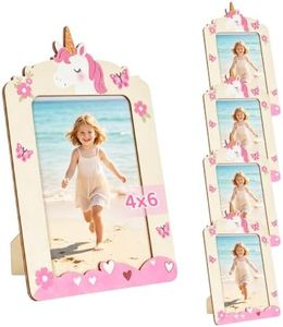 Unicorn Picture Frame 4x6, My First Memory Keepsake, Girl Nursery Decor | This 3D unicorn wooden picture frame fits 4x6 photos and adds a magical touch to any girl's nursery, dresser or shelf