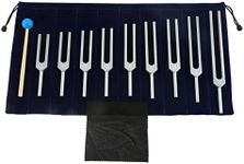 Solfeggio Tuning Forks Set, 9 Tuning Fork for Sound DNA Healing, Vibration, Relax Mind Body with Silicone Hammer and Bag (174 Hz, 285 Hz, 396 Hz, 417 Hz, 528 Hz, 639 Hz, 741 Hz, 852 Hz, 963 Hz)