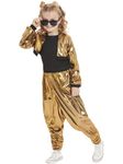 Smiffys 80s Hammertime Costume Top, Trousers & Jacket, Girls Fancy Dress, 1980s Dress Up Costumes