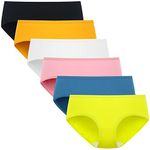 POPKOK Underwear Womens Cotton Hipster Panties 6 Pack Regular & Plus Size(XX-Large, Bright Color)