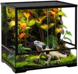 NEPTONION 32 Gallon Professional Glass Terrarium 24"x18"x18" Durable Reptile Habitat Tank with Heat Resistant Aluminum Alloy Frame, Dual Front Swinging Doors for no Jam by Sand and Other Debris