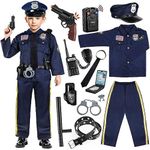 Joycover Police Officer Costume for Kids - Deluxe Police Costume for Kids with Accessories, Kids Costumes for Boys Girls