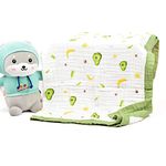 Moms Home Pure Organic Cotton 6 Layer Muslin Blanket for Baby | Ultra-Soft Swaddling Towel for Newborns and Toddlers |100 x100 cm | 0-3 Years (Avocado)