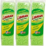 Libman Scrubster Mop Refill Pack, Three #3105 Refills Extra-Absorbent, Cellulose Coated Sponge Replacement Heads for The Libman Scrubster Mop, 3 Pack