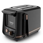 Tefal Black 2 Slot Toaster with Magnetic Clips, Large Controls, 7 Browning Levels, Removable Crumb Tray, Raise Function TT533811