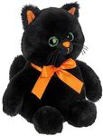 Bearington Ebony The Halloween Cat, 7 Inch Black Cat Plush, Halloween Stuffed Animal