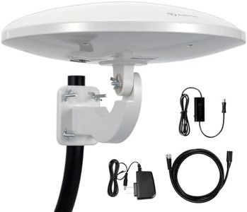 Outdoor TV Antenna -Antop Omni-Directional 360 Degree Reception Antenna Outdoor, Attic,RV Used, 65 Miles Range Amplifier Booster 4G LTE Filter, Waterproof, Anti-UV Easy Install (PL-414BG)
