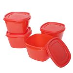 Cutting EDGE Snap-Tight Containers for Food, Kitchen, Freezer Storage, nestable, Stackable, Airtight, BPA Free, Microwave, Dishwasher Safe (Set of 4) - Red, 2L