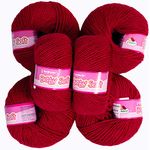 vardhman Yarn Baby Soft Wool for Hand Knitting Fingering Crochet Hook 150gms Blood red Shade no.19