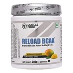 Muscle Fibre Reload BCAA Amino Acids Powder - BCAA Energy, Powerful Pre/Post & Intra Workout | Electrolytes Powder | Muscle Recovery Lean Growth and Endurance - Rehydrating BCAA Powder Recovery Drink | Formulated In Usa [Alphanso Mango, 30 Servings, 300g]