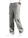 Lymio Men Cargo || Cotton Cargo Pants for Men (118-Grey-XL)