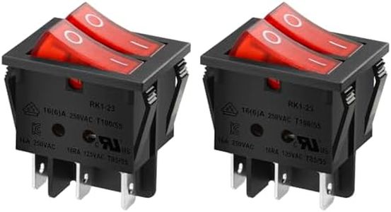 Heschen Doppio interruttore a bilanciere SPST ON-OFF 6 terminali luce rossa 16A 250VAC 2Pack