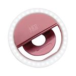 Juice Social | Clip-On Selfie Ring Light | 3 Brightness Levels | 36 LED Bulbs | Rechargeable For The Perfect Glow Everywhere | Rose Gold