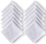 Landisun Men's Handkerchiefs Soft White Pure Cotton Hanky