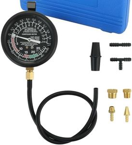 weyleity Fuel Pump and Vacuum Tester Gauge | Vacuum and Fuel Pump Tester Gauge Kit Carburetor Pressure Fuel Pressure Tester Kit Automotive Vacuum Gauge (Blue)