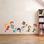 Decal O Decal Vinyl 'Kids Reading Books' Self Adhesive Wall Stickers (Pack of 2)